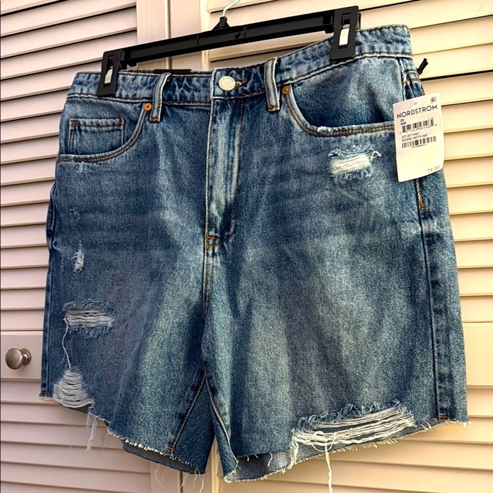 Blank NYC Jean Denim Shorts NWT Size 29 Distressed Eco Friendly